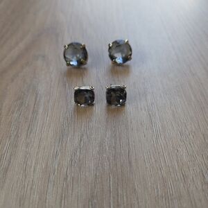 Set of blue crystal stud earrings